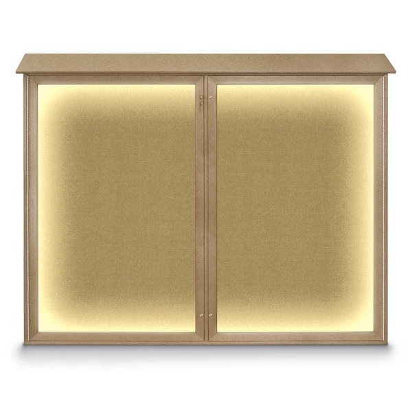 Triple Door Enclosed Indoor Letterboard, United Visual Products, Mfr#: UV1128-SATIN-BARBLU